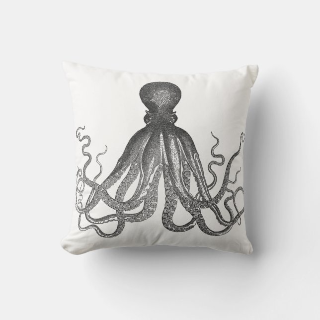 Almofada Kraken - Polvo Gigante Negro / Cthulu (Frente)