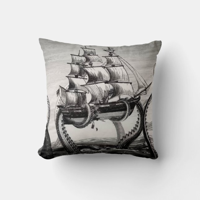 Almofada Kraken que guardara o pirata/navio de navigação (Frente)