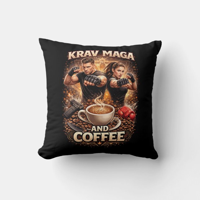 Almofada Krav Maga and Coffee (Frente)