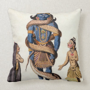 Almofada Krishna espremeu pela serpente de Kaliya, 'de Voya