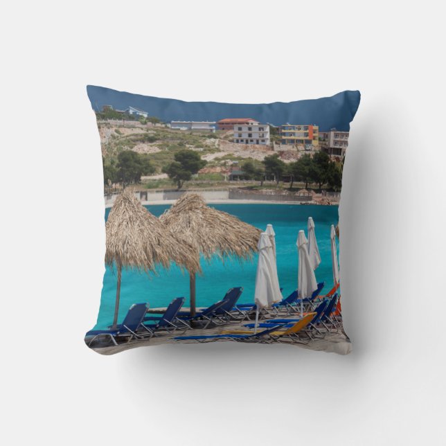 Almofada Ksamil, praia em frente à cidade (Frente)