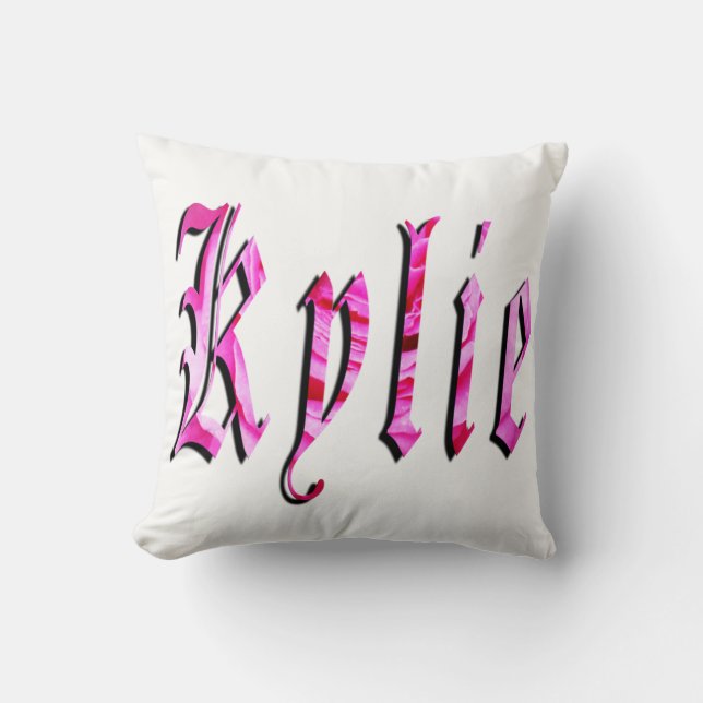 Almofada Kylie, Nome, Logotipo, Cushion Branco. (Frente)
