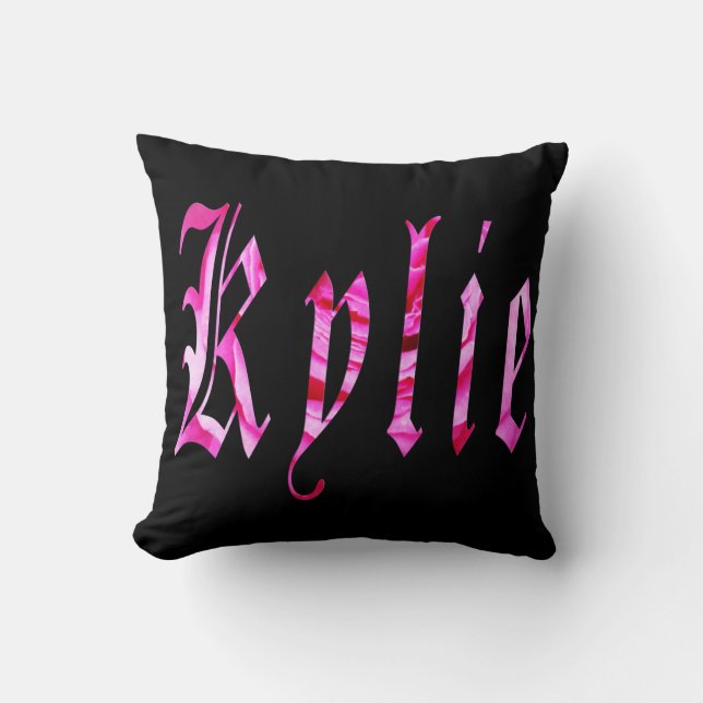 Almofada Kylie, Nome, Logotipo, Cushion Preto. (Frente)