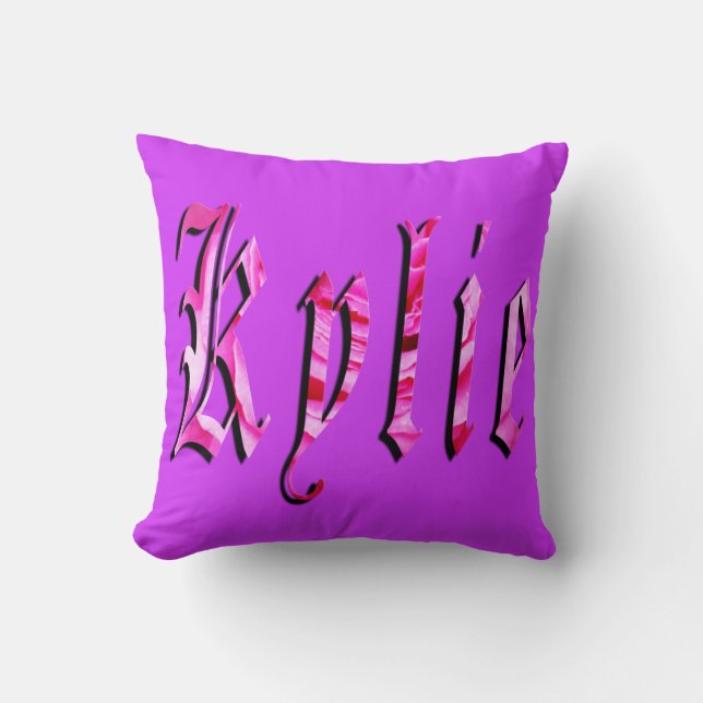 Almofada Kylie, Nome, Logotipo, Cushion Roxo. (Frente)