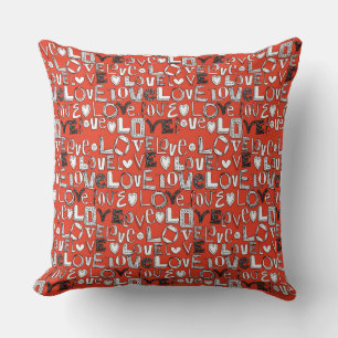 Almofada l vermelho do AMOR do v e