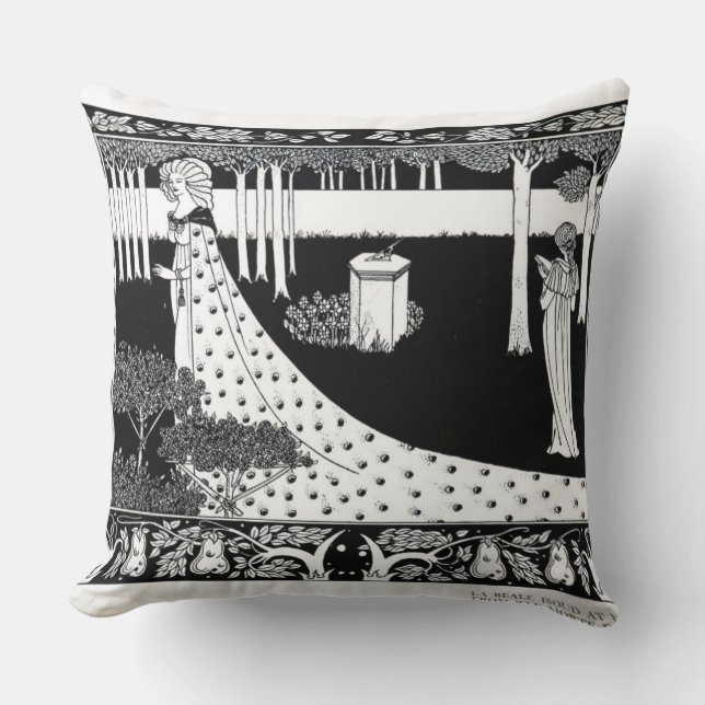 Almofada La Beale Isoud em Gard feliz, ilustração de ' (Frente)