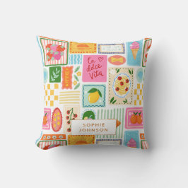 Almofada La Dolce Vita Italian French Personalized Colorful
