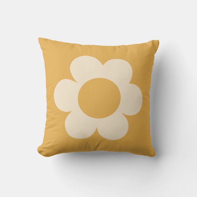 Almofada La Fleur 07 Flor Amarelo Floral Retro (Frente)