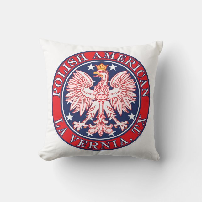 Almofada La Vernia Texas Polska Eagle Polonês (Frente)