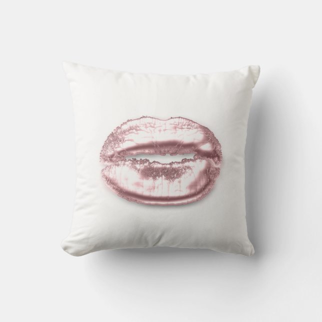 Almofada Lábios de Beijo Rosa Branco Rosa Rosa Rosa Rosa Mi (Frente)