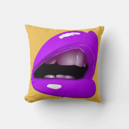 Almofada Lábios de mulher no Travesseiro Roxo
