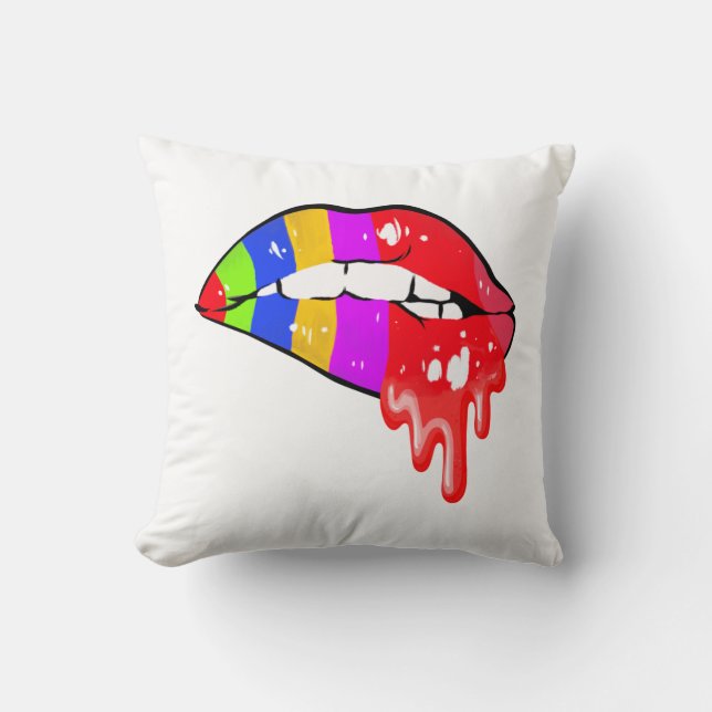 Almofada Lábios Sexy Arco-Íris (Frente)