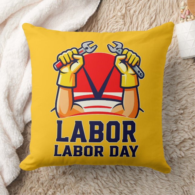 Almofada Labor Day Strong Worker Pride Illustration (Cobertor)