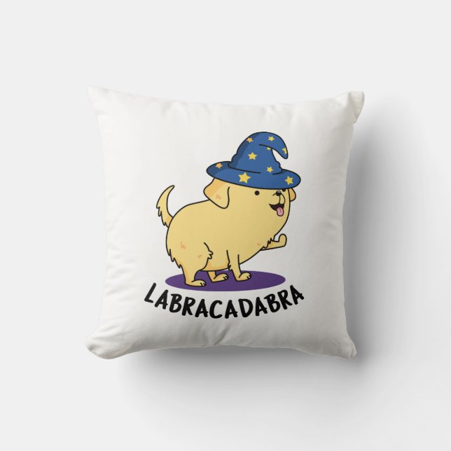 Almofada Labra-cadabra Funny Labrador Dog Pun (Frente)