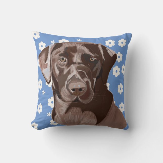 Almofada Labrador Chocolate Marrom (Frente)
