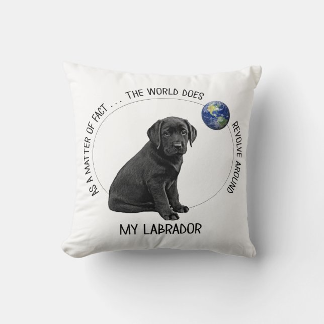 Almofada Labrador Lover Cute Puppy Dog Black Labrador (Frente)