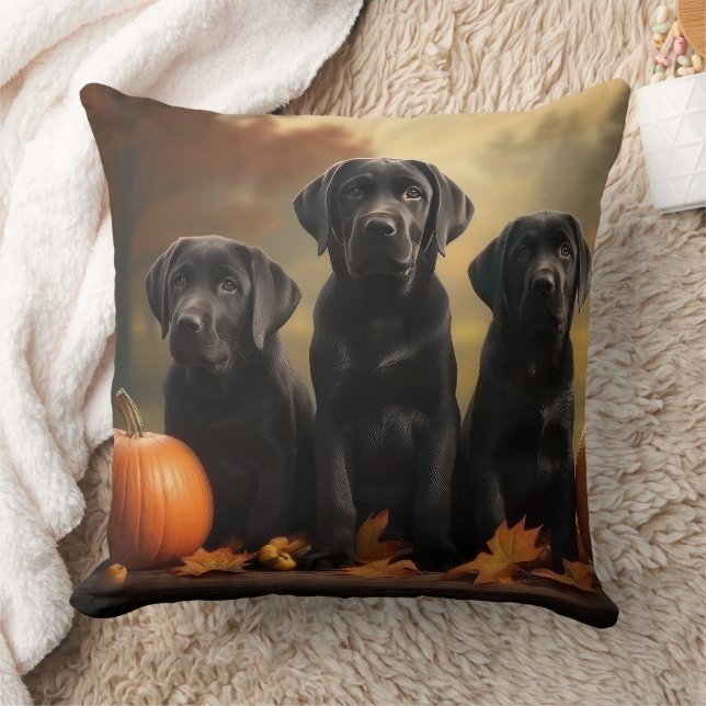 Almofada Labrador Puppy Autumn Delight Pumpkin (Cobertor)