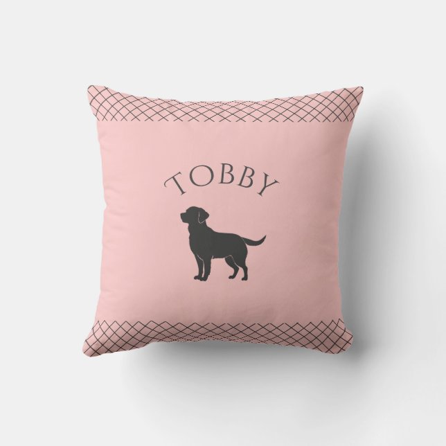 Almofada Labrador Retriever Personalizado Cor-de-Rosa Paste (Verso)