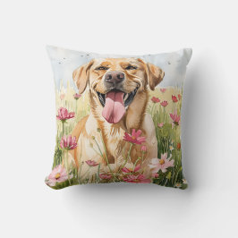 Almofada Labrador Retriever Watercolor Throw Pillow