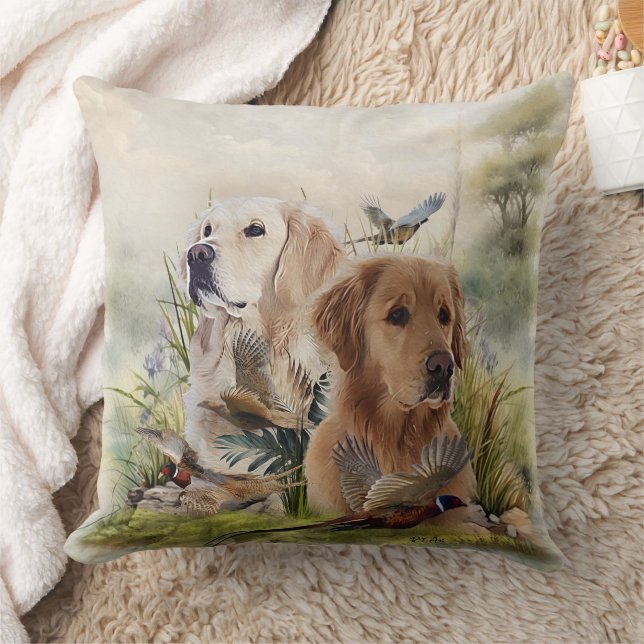 Almofada Labrador Retrievers com Faisão, Arte (Cobertor)