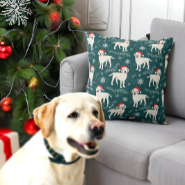 Almofada Labrador Retrievers no Natal da Neve