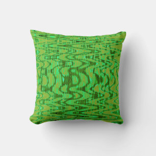 Almofada Laço Frio Verde e Dourado Abstrato Morre Retro On