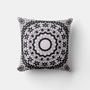 Almofada Lace negro sem costura, rajado retro romântico or