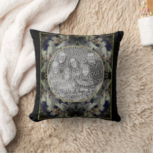 Almofada Lacecap Branco Hydrangea Frame Adicionar Sua Foto