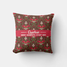 Laço de Azevinho de Natal Nome e Slogan Decoração