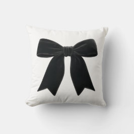 Almofada Laço de Veludo Preto Elegante Chique Moderno