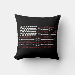 Almofada Lacrosse American Flag Lax Mãe design