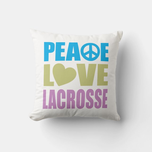 Almofada Lacrosse do amor da paz (Frente)
