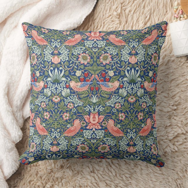Almofada Ladrão de Morango William Morris Azul Marinho Cora (Cobertor)