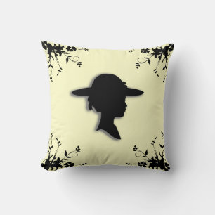 Almofada Lady in Picture Hat Vintage Silhouette