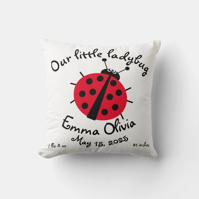Almofada Ladybug Cartoon White Stat Red Black Th (Frente)