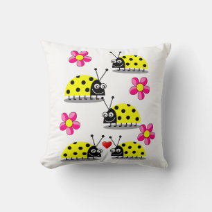 Almofada ladybug do decodificador de travesseiros decorativ