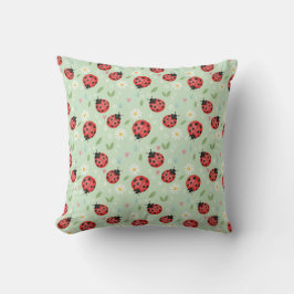 Almofada Ladybug Flower Pattern