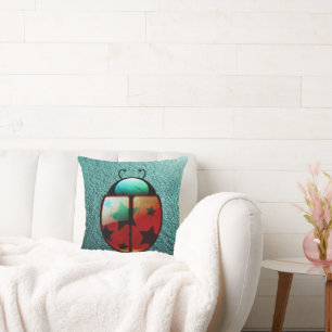 Almofada Ladybug Whimsical com estrelas