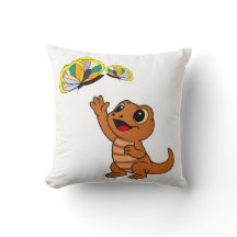 Lagarto de Desenho Animado Marrom Fofo Alcançando