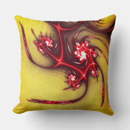 Almofada Lagarto fractal avermelhado em textura grosseira d