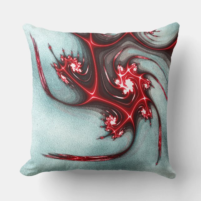 Almofada Lagarto fratural vermelho-piscinado sobre textura  (Frente)