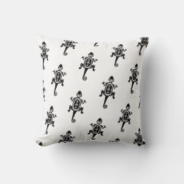 Almofada lagarto-preto-aztec