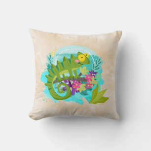 Almofada Lagarto Tropical com Flores