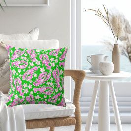 Almofada Lagosta Verde Floral / Costeira Rosa Pré-adolescen