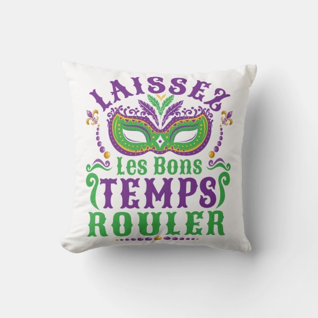 Almofada Laissez Les Bons Temps Rouler Mardi Gras (Frente)