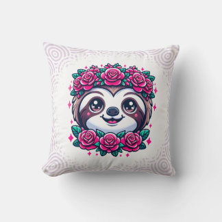 Almofada Lama Adorável com Coroa Floral