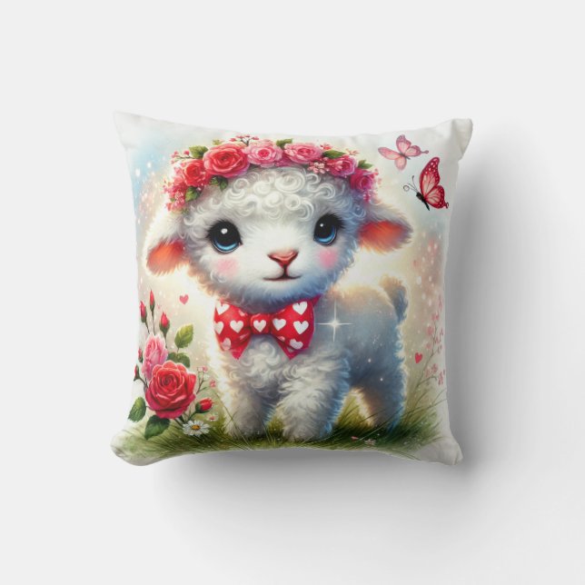Almofada Lamb Floral - Travesseiro Primavera Doce (Frente)