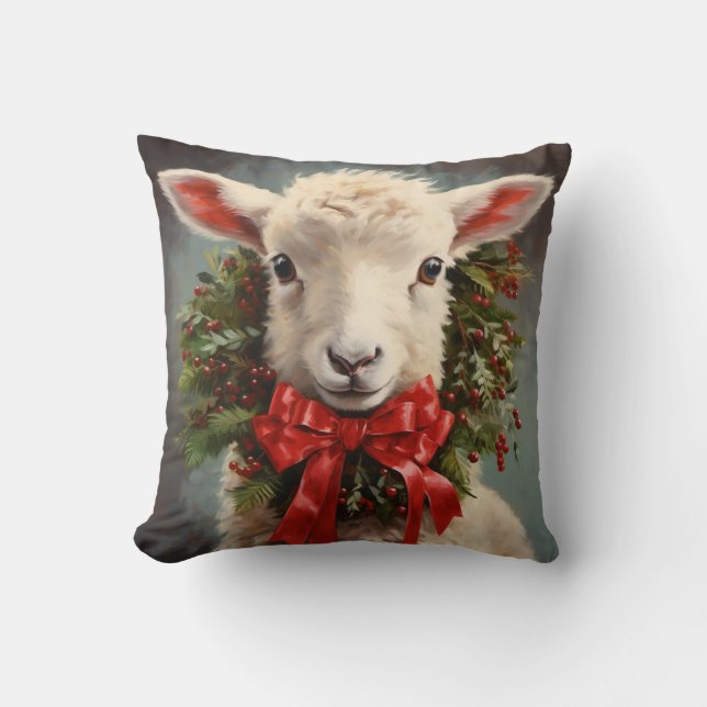Almofada LAMB n WREATH CHRISTMAS PILLOW (Frente)
