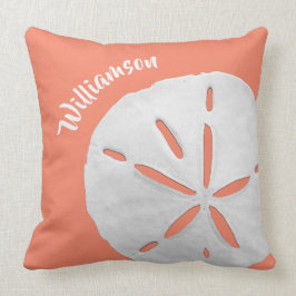 Almofada Lâmina de Areia Costeira Tropical Dólar Coral Prai