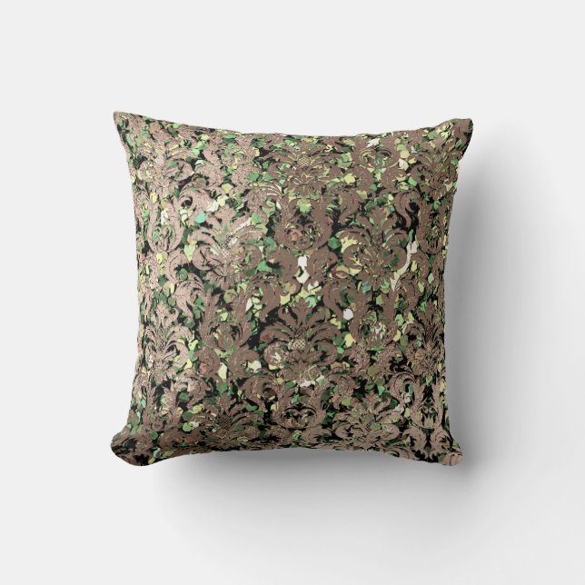 Almofada Lâmina Verde Profunda Lâmina Glas Lâmina Sequência (Frente)
